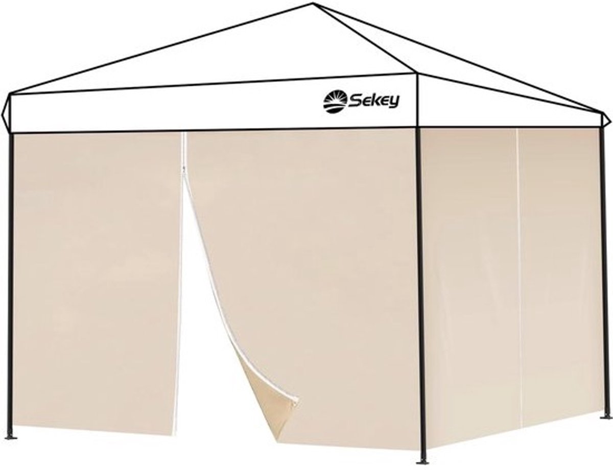 Set van 2 waterdichte zijpanelen - Voor paviljoen 3 x 3 m met ritssluiting