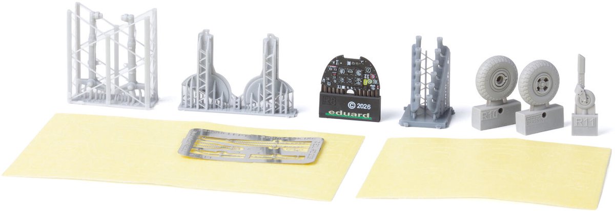 Eduard Modelbouwpakket - 644358 LööKplus voor Supermarine Spitfire Mk.IXe met Rounded Uitlaten - Accessoires set - 1:48 - Modelbouw