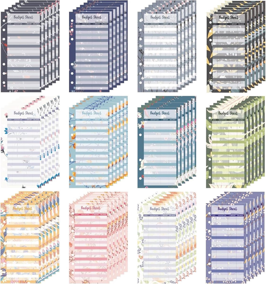 A6 Budget Planner, 72 Pieces Budget Sheets A6 Refillable Inserts for Savings Challenge, Budget Planner with 6 Holes - ShopVlot
