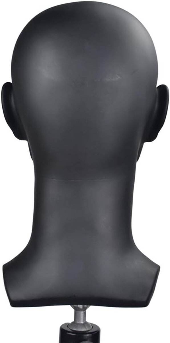 Sha Black Glossy Professional Male Mannequin Head for Display Headset, Headphone, Game Console, Hats, Wigs Jewellery — afbeelding 3