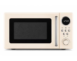 Magnetron Retro – 20 Liter – 800W – 8 Automatische Programma’s – Ontdooifunctie – Crème