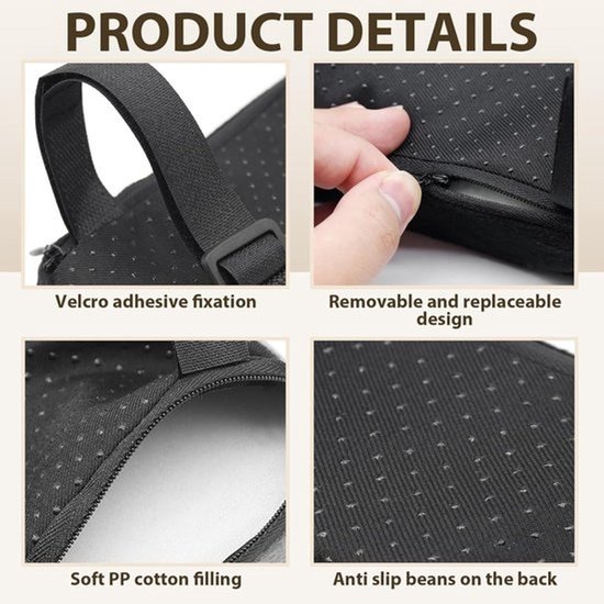 Kussens voor armleuningen van bureaustoelen - Comfortabel en ergonomisch - Machinewasbaar - Vermindert pijn - Memoryfoam - 25x7,5x3 cm - Voor thuiswerken en gamen - Set van 2 — afbeelding 2