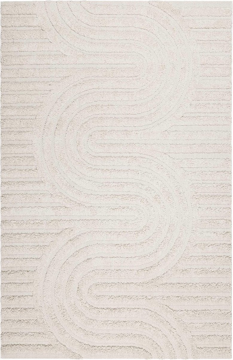 Wecon home Esprit Tapijt voor binnen en buiten, weerbestendig en kleurecht, met geometrisch patroon, voor balkon, terras, tuin, keuken, hal, camper en camping, Miles, 200 x 290 cm, crèmebeige