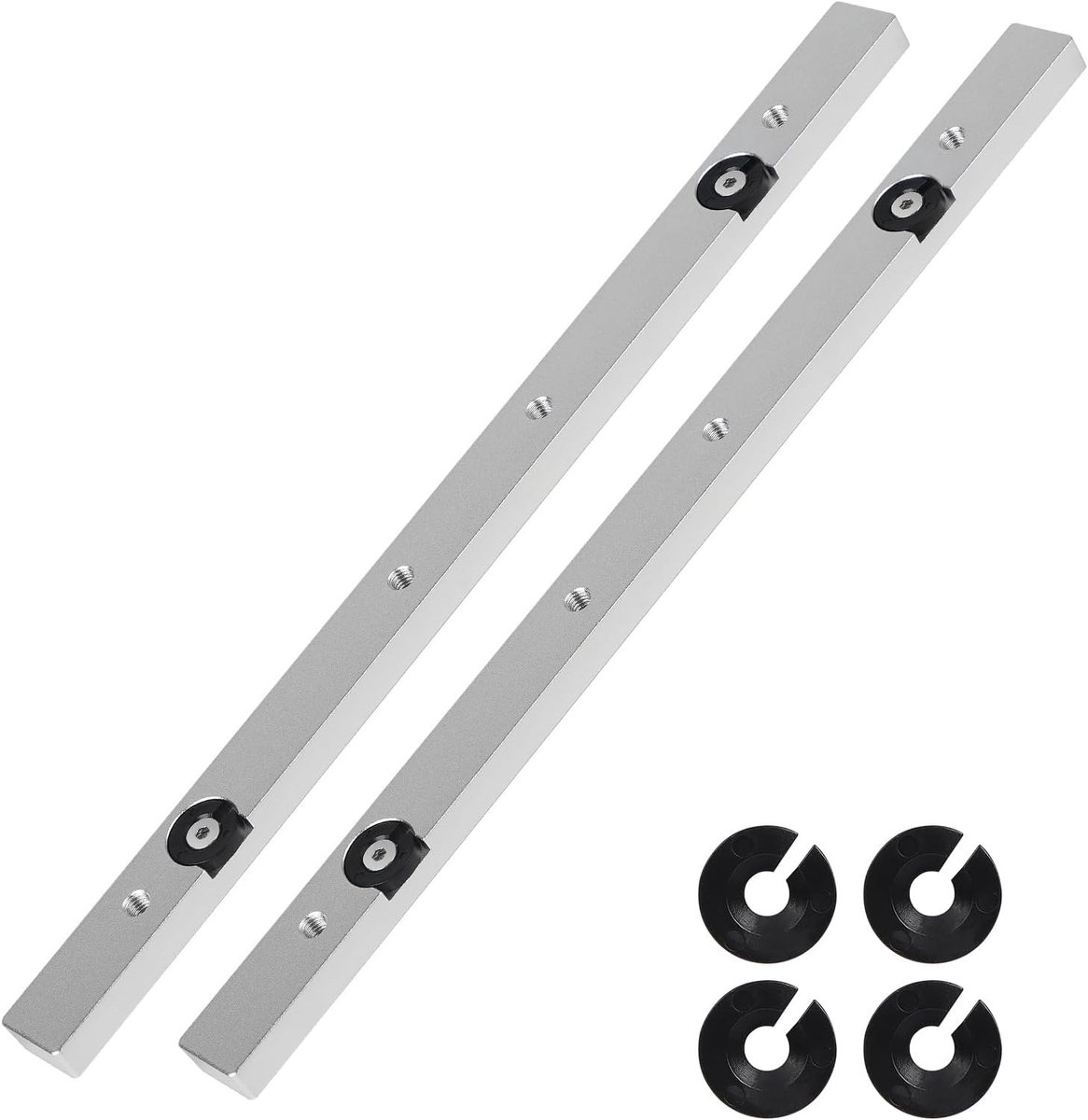 Verstekstang van aluminiumlegering, 2 stuks, 9,5 × 19 × 450 mm, ideaal voor precisiewerk en houtbewerking