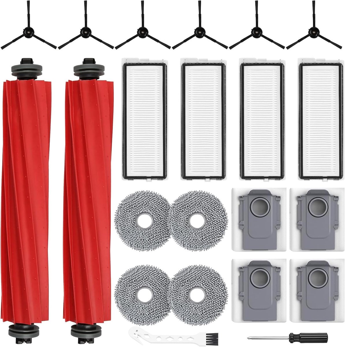 22-delige accessoireset geschikt voor Roborock Qrevo Pro/S/MaxV robotstofzuiger