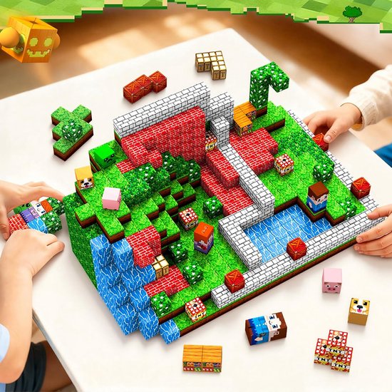 Magnetische blokjes - 200-delige set - Pet Forest - Vormen van bosdieren - Magnetisch bouwspeelgoed - Geschikt voor sensorisch spel - Kinderspeelgoed - Educatief speelgoed - Geschikt voor kleuters - 2 x 2 cm