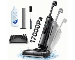 Draadloze Vloerreiniger & Nat-Droog Stofzuiger 3-in-1 – 17 kPa – 40 min Accuduur – Dweilen, Stofzuigen & Water Opzuigen – Zelfreinigend – Anti-Klit