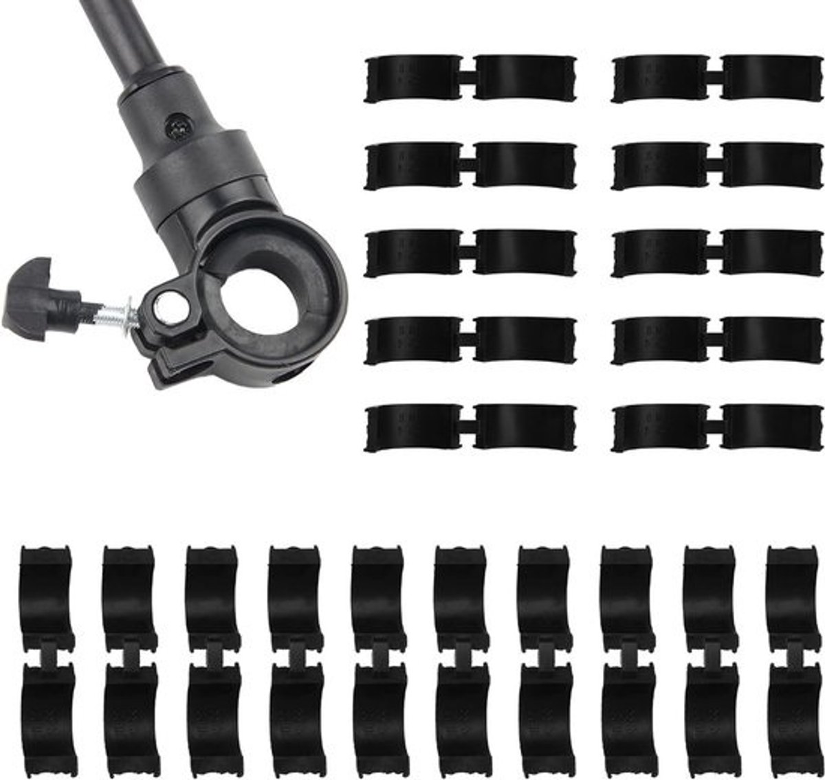 Rubberen stuurringen - Fietsstuuradapters - Stuur aanpassen - Antislipdemping - 20 stuks - Zwart
