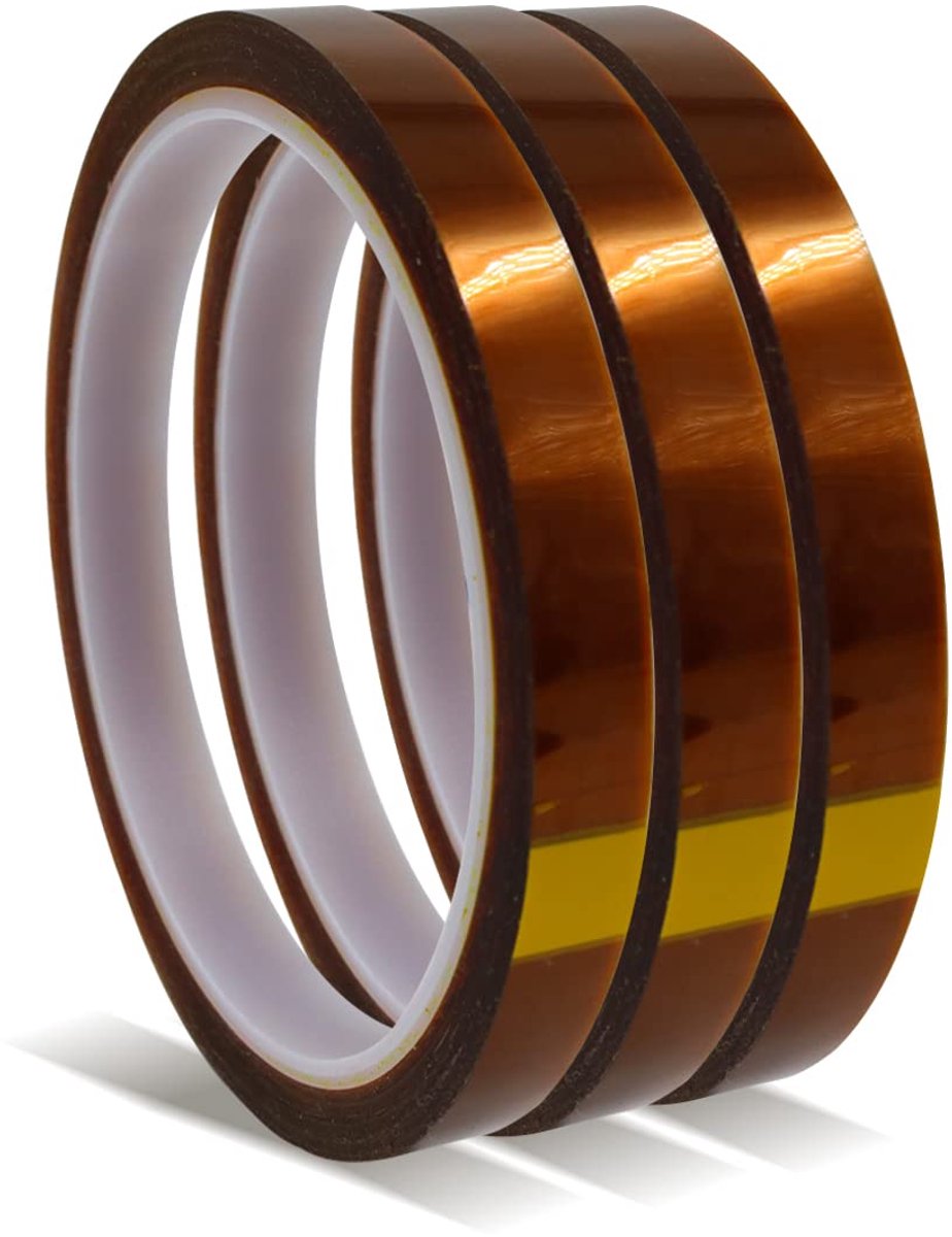 Hoge Temperatuur Tape, Hitteoverdracht Bestand Sublimatie Heat Tape voor Solderen en Circuit Board Bescherming, 10mm x 33m 100ft, 2 Mil Dik (3 Roll)