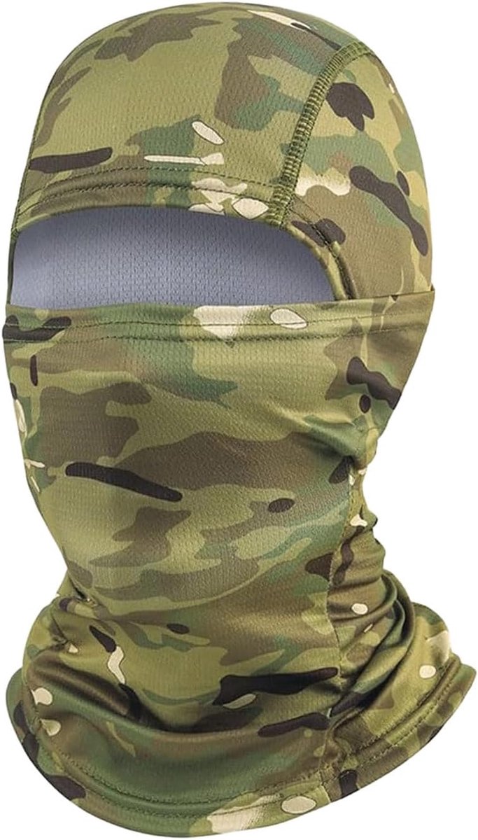 Motorfiets, Gezichtskap, Balaclava Ademende Zonbescherming, Volledig Gezichtsmasker Elastisch, voor Motorfiets Fietsen Buitensporten Zomermasker voor Mannen Vrouwen, Camouflage