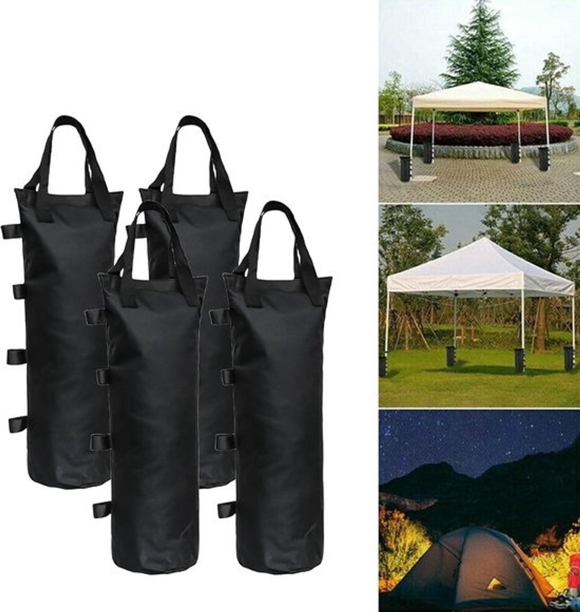 Zandzakken voor paviljoen gewichten - set van 4 - voor paviljoenvoeten en tuintenten - gewichten voor festivaltenten - bevestigingspositie beveiligen