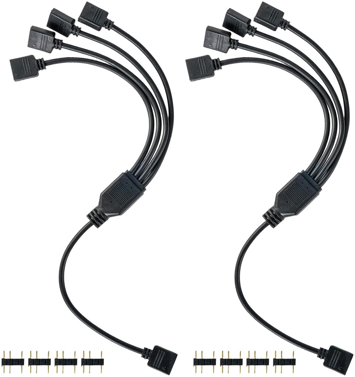 5 V 3-pins addressable RGB 1 tot 4 splitter kabel - verleng en verbind je RGB-ledstrips en ventilatoren