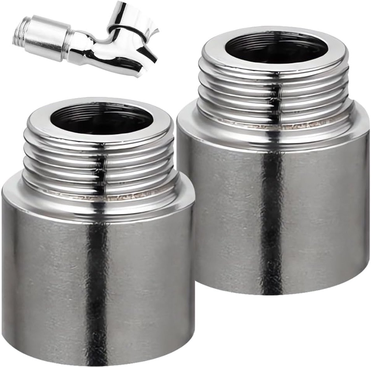 2 stuks, 3/4 inch x 20 mm, 3/4 inch IG x 3/4 inch AG, DN20 schroefdraadverlenging, 20 mm roestvrijstalen verlengfitting, aansluiting verlenging voor verwarming en installatie van