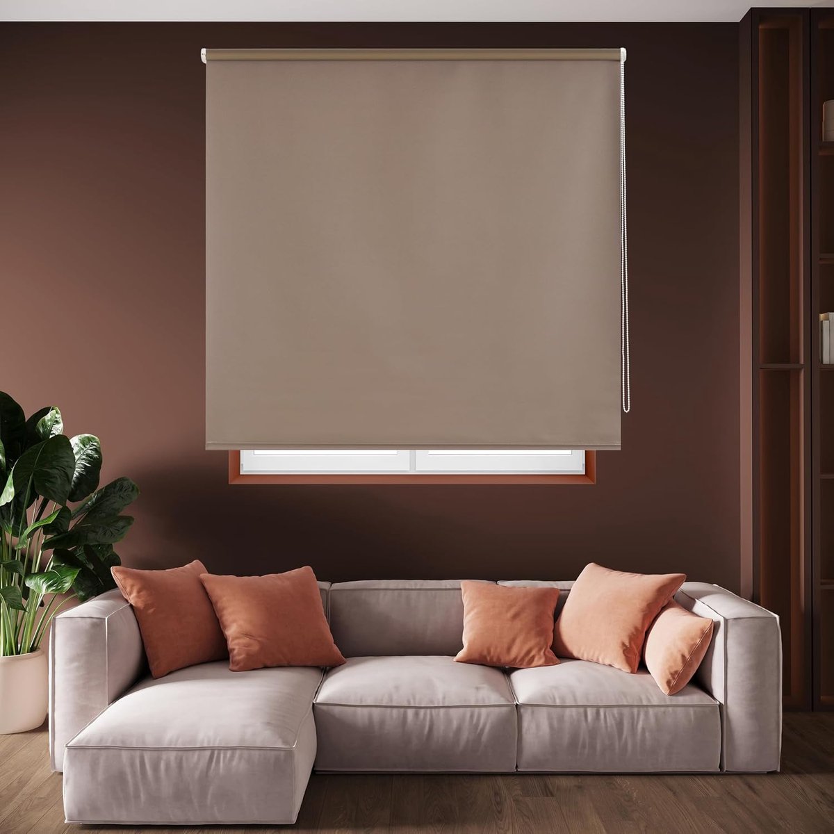 Draco rolgordijn, ondoorzichtig, glad, stof, bruin, 120 x 175 cm