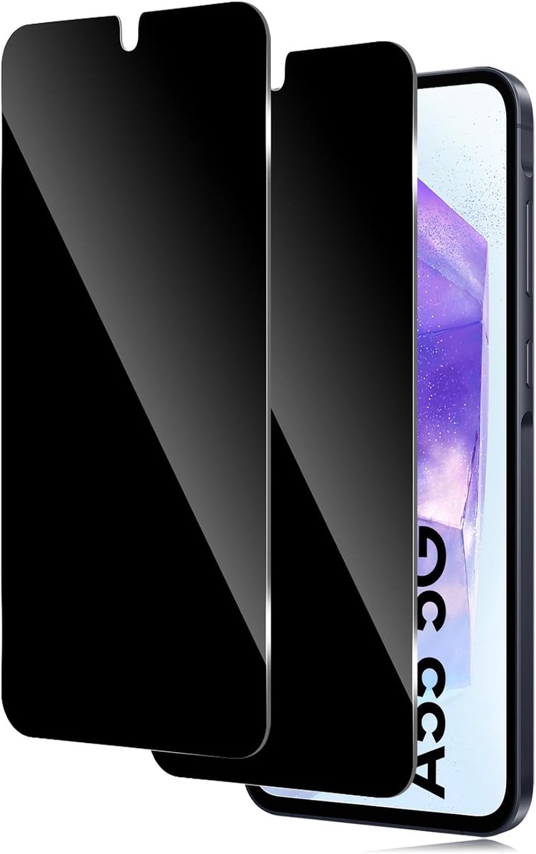 Voor Samsung Galaxy A55 5G Anti Spy Screen Protector, [2 stuks] Privacy Filter Glas, Guard 9H Volledige gehard glas onbreekbaar, anti-verblinding Film Protection