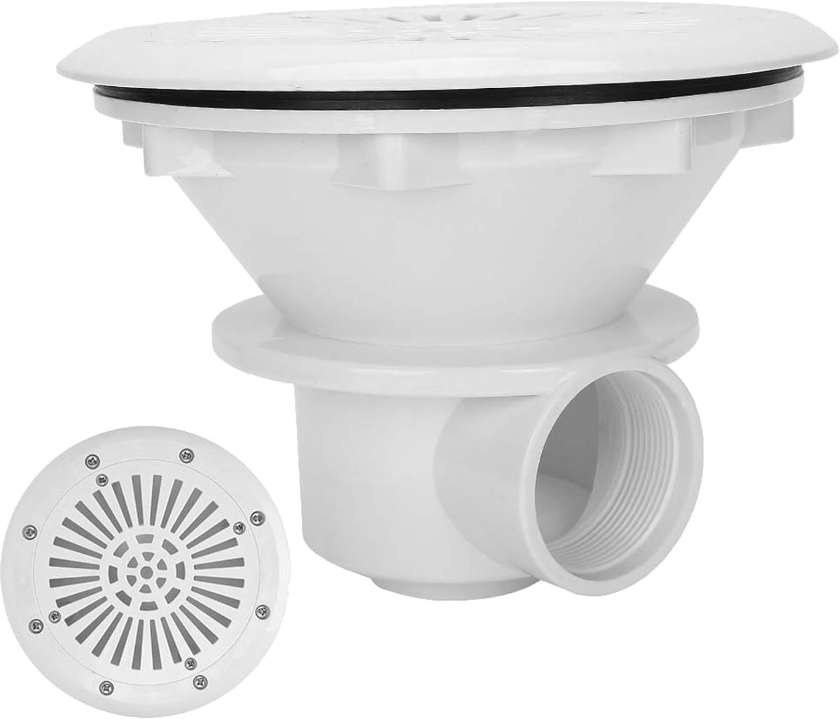 G2 DN50 Zwembad Hoofdafvoerpoort, 6,5 cm, waterafvoer afvoer vervangende accessoires, wit - ShopVlot