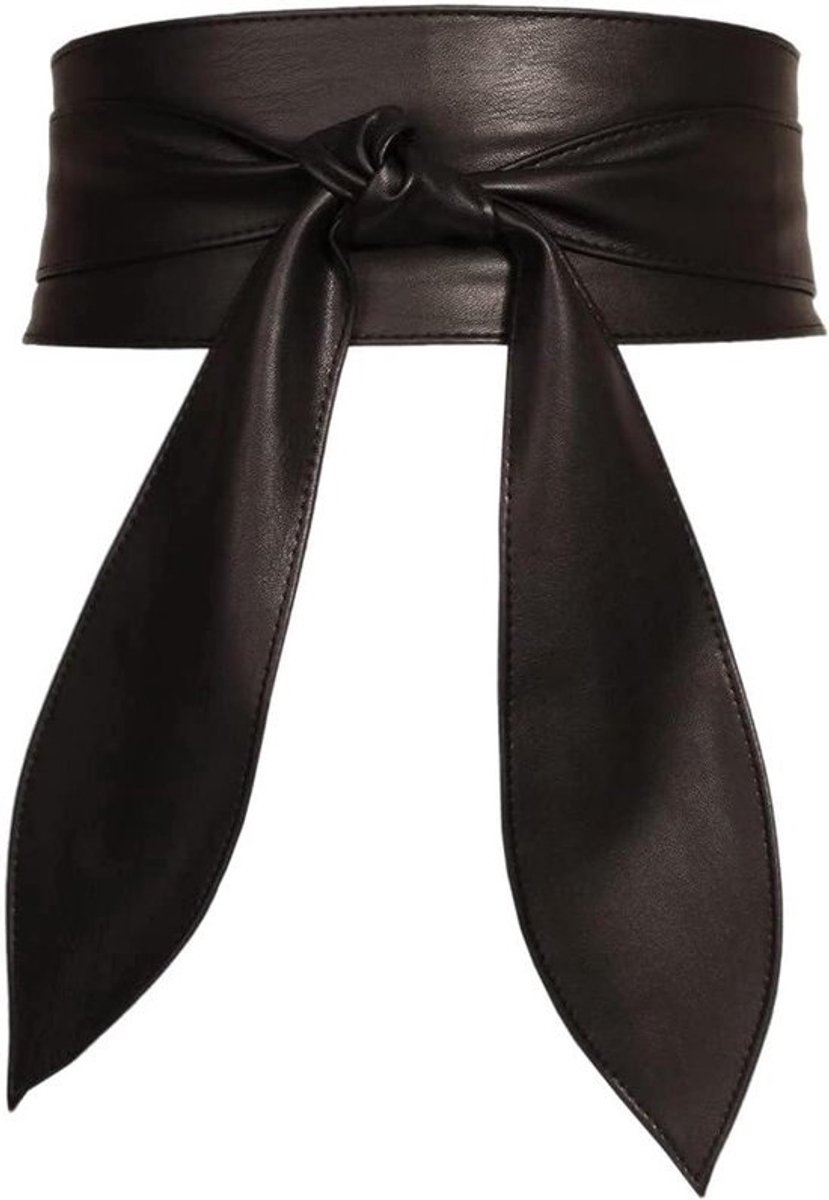 Women's Wide Belt: Zwart Lederen Tailleriem voor Feesten en Formele Gelegenheden - Maat M 11.5 x 212 cm