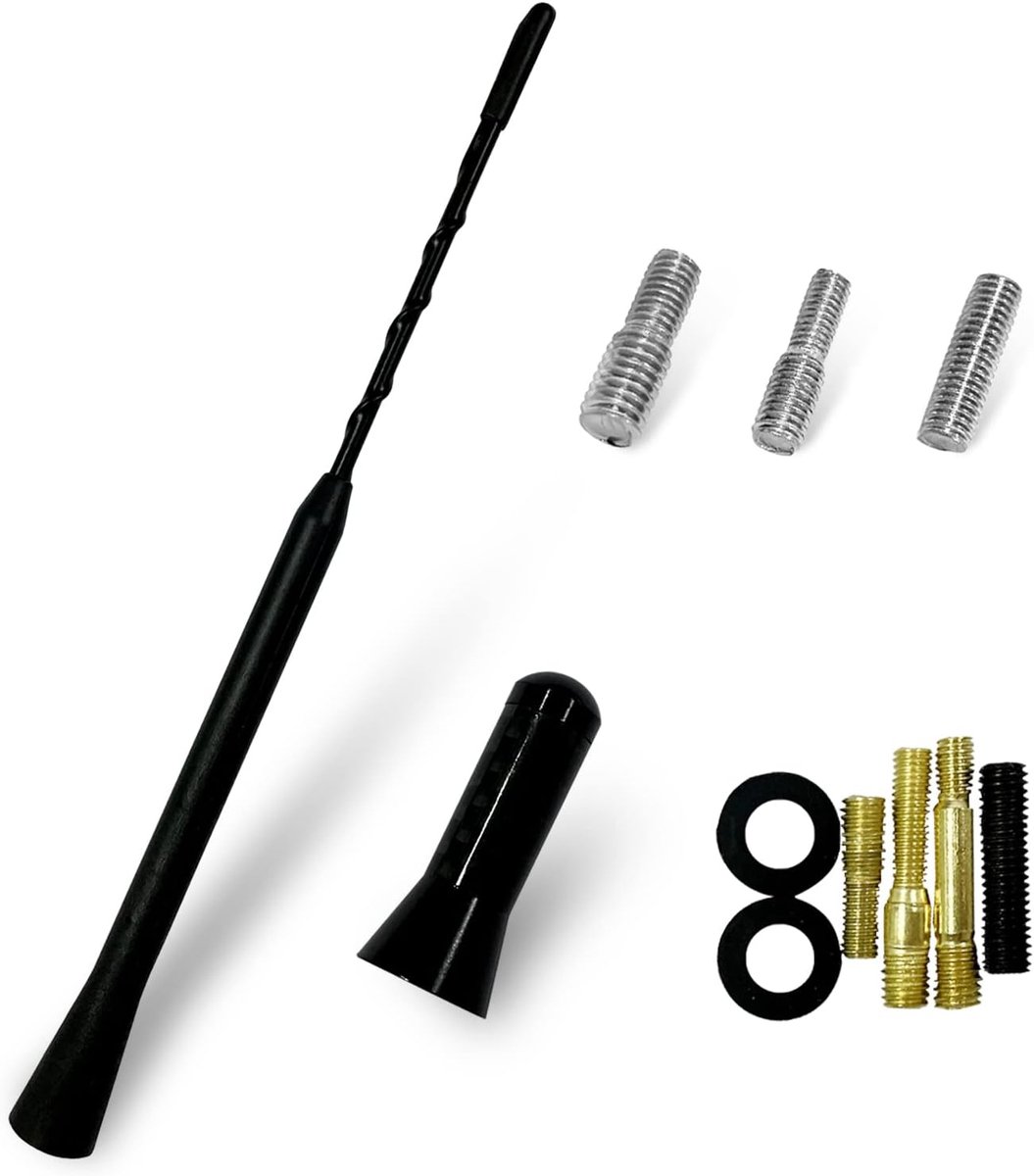 Auto antenne 23 cm - zwart aluminium - krachtige signaalontvangst - universele toepassing - ShopVlot
