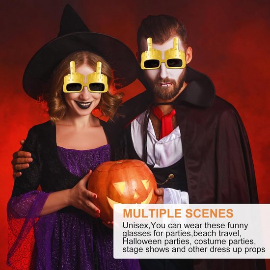 Creatieve Handvormige Zonnebrillen Set van 2 voor Volwassenen en Kinderen, Ideaal voor Feestjes, Carnaval en Halloween, Perfect voor Selfies en Verkleedpartijen — afbeelding 5
