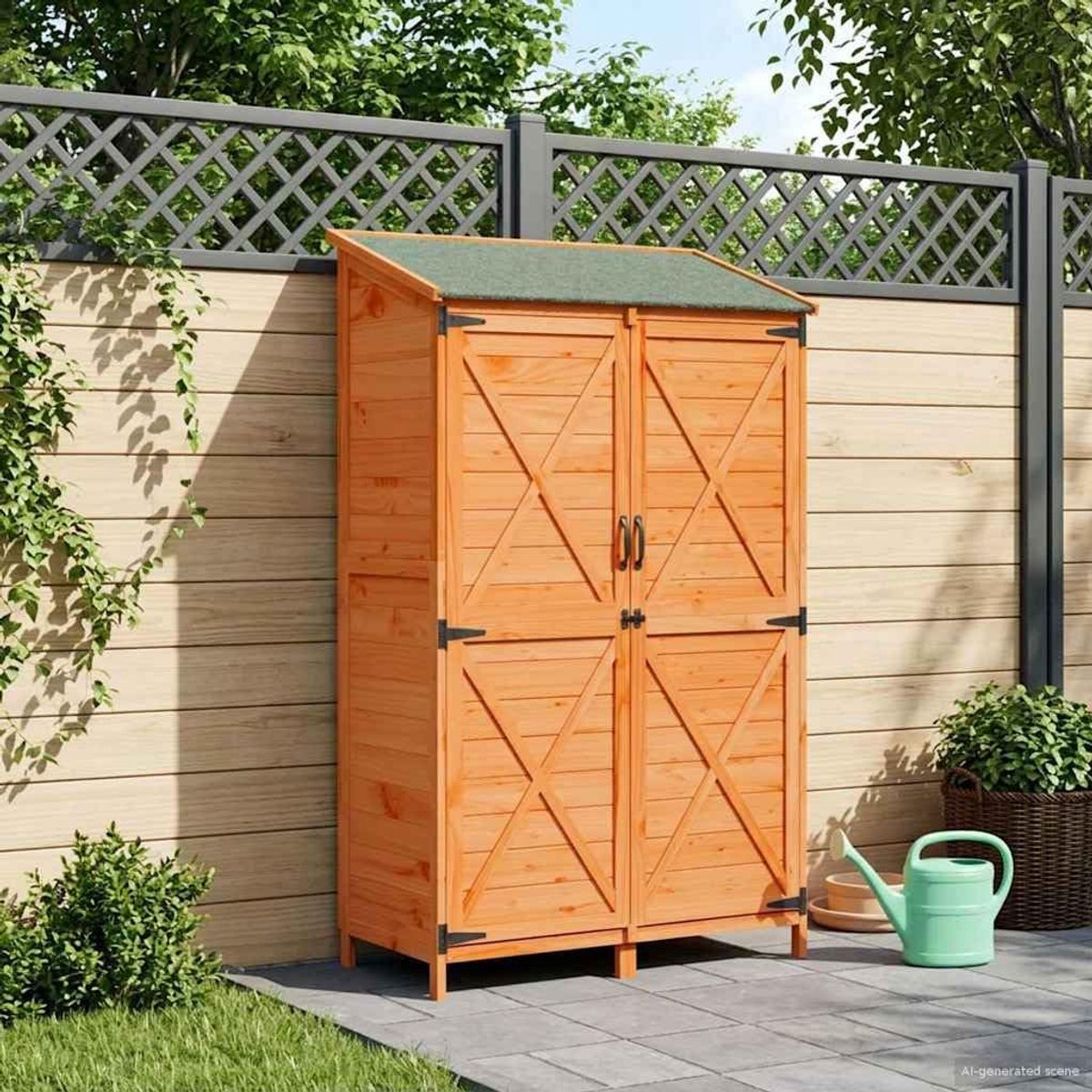 Tuinschuur bruin 106 x 56 x 176,5 cm massief hout van sparrenhout