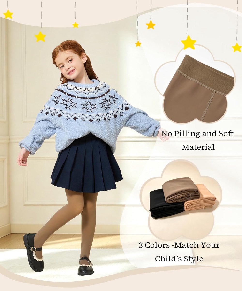Maillots Meisjes Thermisch met Fleece Warm en Opaak