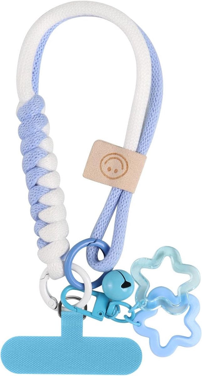 Kort, universeel, om te hangen, compatibel met elke mobiele telefoon en smartphone, 1 x pad (zonder hoes), blauw, wit