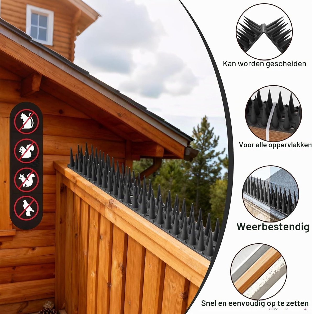Effectieve Vogelwering met 15 Pigeon Spikes van 4.27m voor Tuin, Terras en Muren - Inclusief Draad en Schroeven voor Beveiliging tegen Duiven