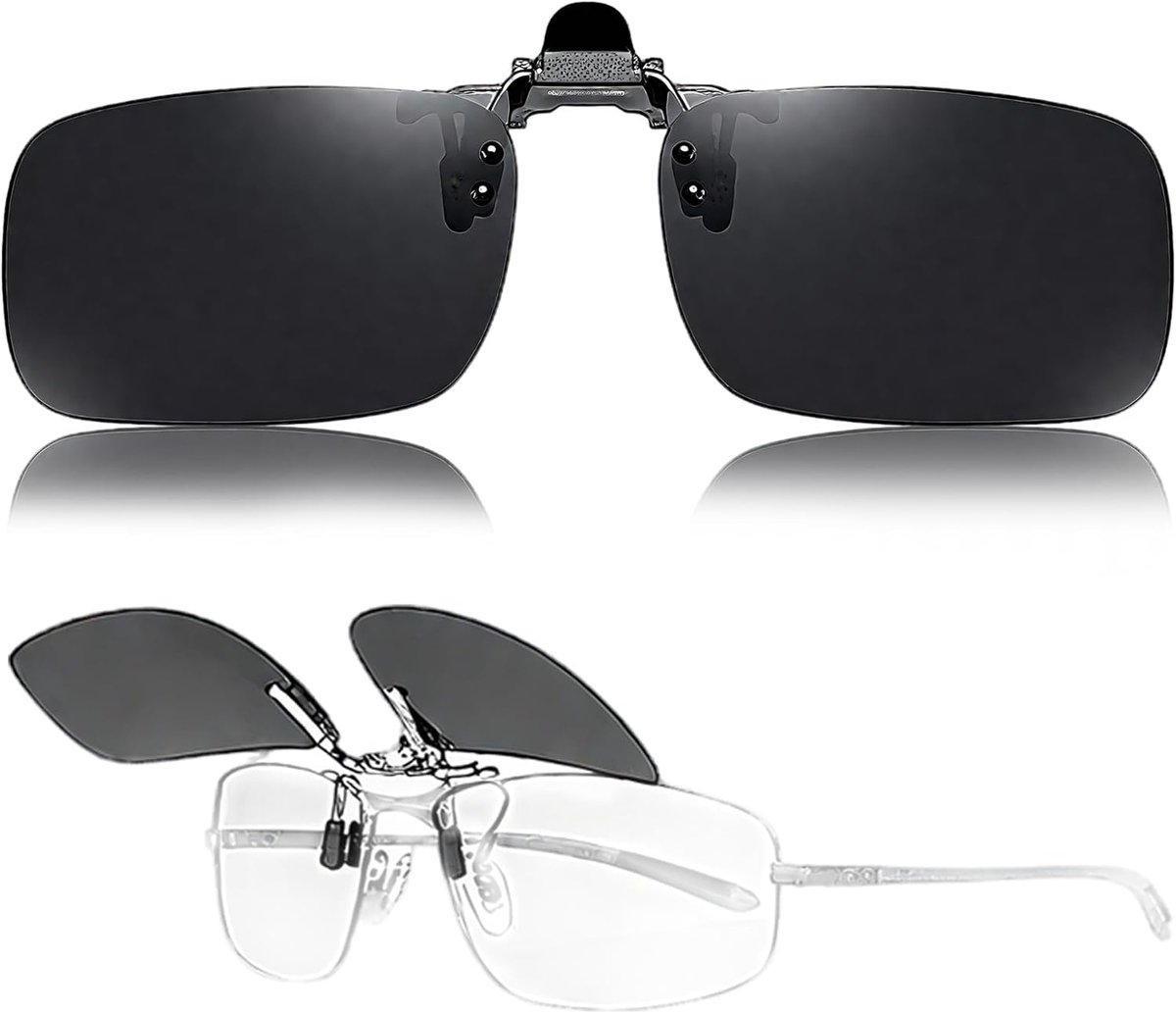 Zonnebril, clip, anti-verblinding, zonnebril, 180 graden, ultralicht, gepolariseerd, met opbergdoos, voor mannen en vrouwen, autorijden, reizen, outdoor, sport