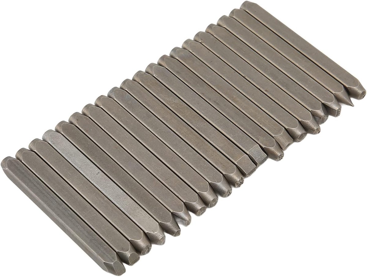 20-delige metalen stempelset, metalen stempelpons voor het afdrukken van metaal, plastic, hout, leer