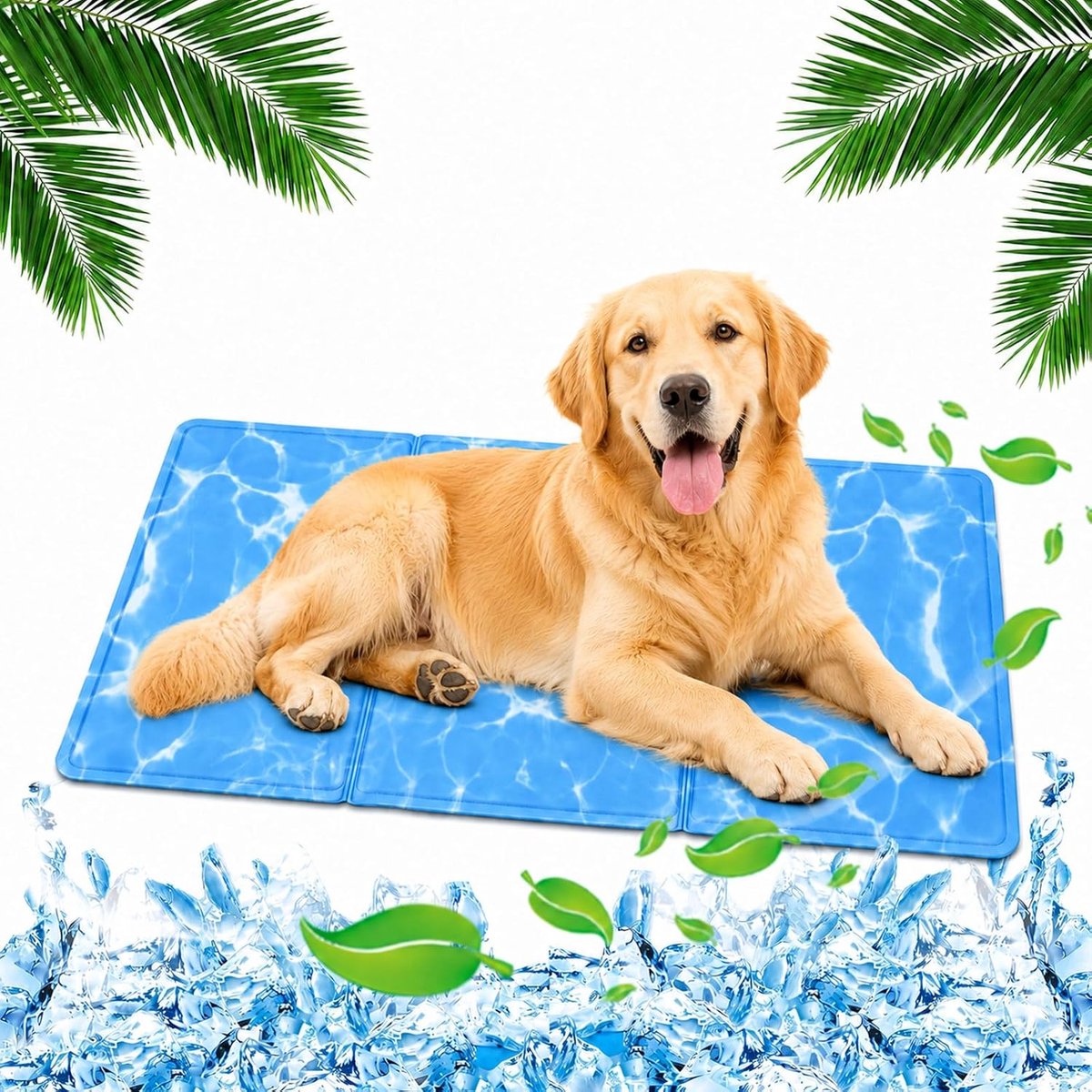 Koelmat voor honden, koeldeken voor honden en katten, koelkussen met niet-giftige gel, zelfkoelend voor grote en middelgrote huisdieren, koelende hondenmat (XL)