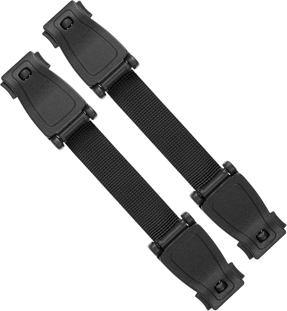 Gespbescherming voor kinderautostoel, 2 stuks, in zwart, 18 cm totale lengte, in lengte verstelbaar, voor bevestiging aan borstgordels tot 35 mm breed, veiligheidsgordelclip, gespbescherming