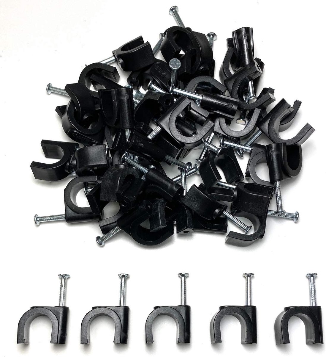50pcs black round clips - ShopVlot