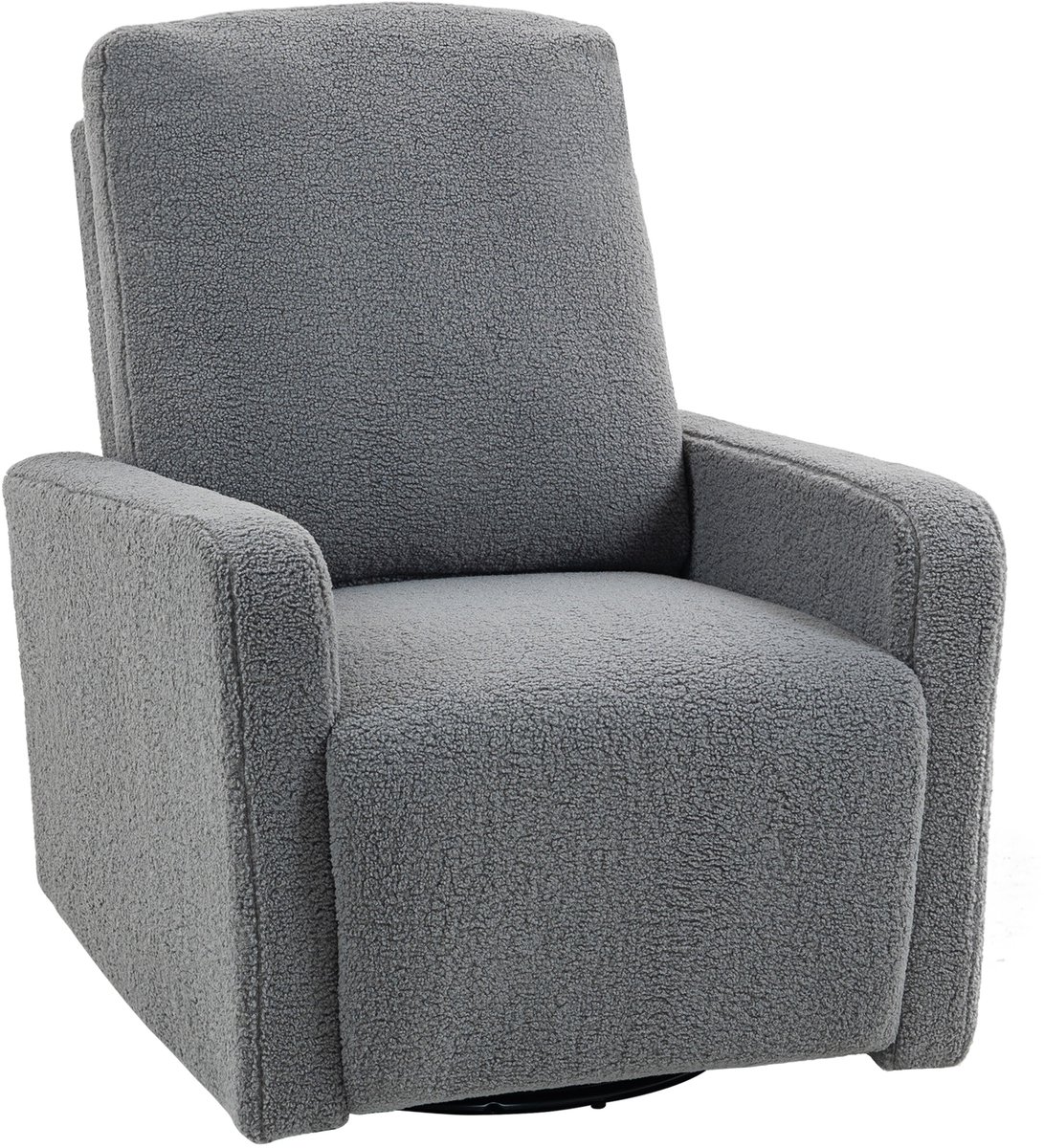 Homona Relaxfauteuil - Met 360° draaifunctie en schommelfunctie - Tot 135° verstelbare rugleuning - Met fleece bekleding - 76 x 94 x 100 cm - Grijs
