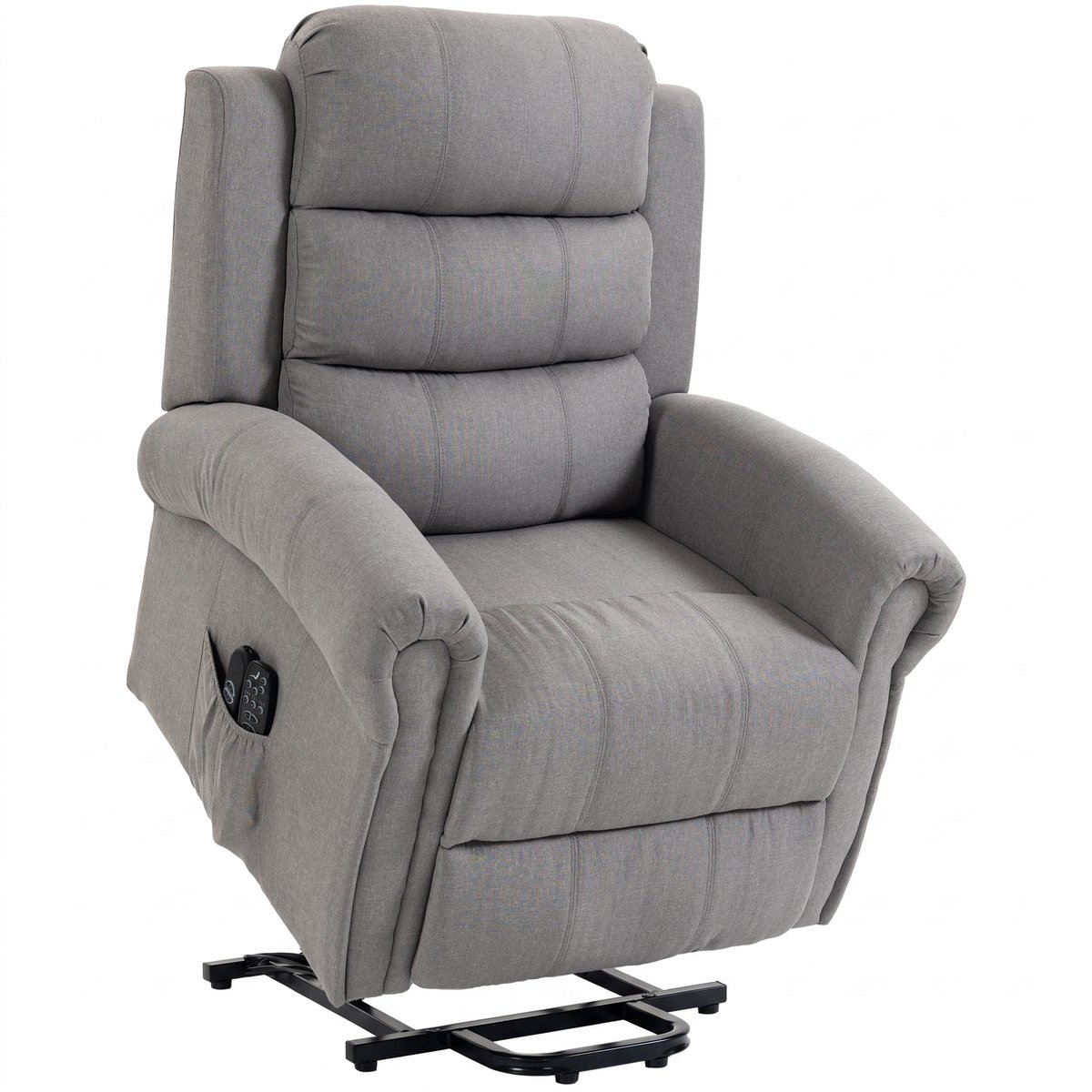 Homona Elektrische relaxfauteuil met sta-opfunctie, massage en verwarming - Met USB-aansluiting - 87 x 87,5 x 108 cm - Lichtgrijs