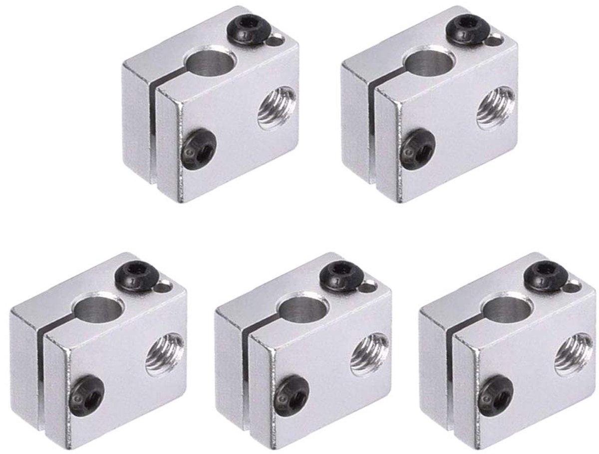 Aluminium verwarmblok 5 stuks - V6 verwarmblok - Duurzaam materiaal - Geschikt voor MK7 MK8 3D printer - ShopVlot
