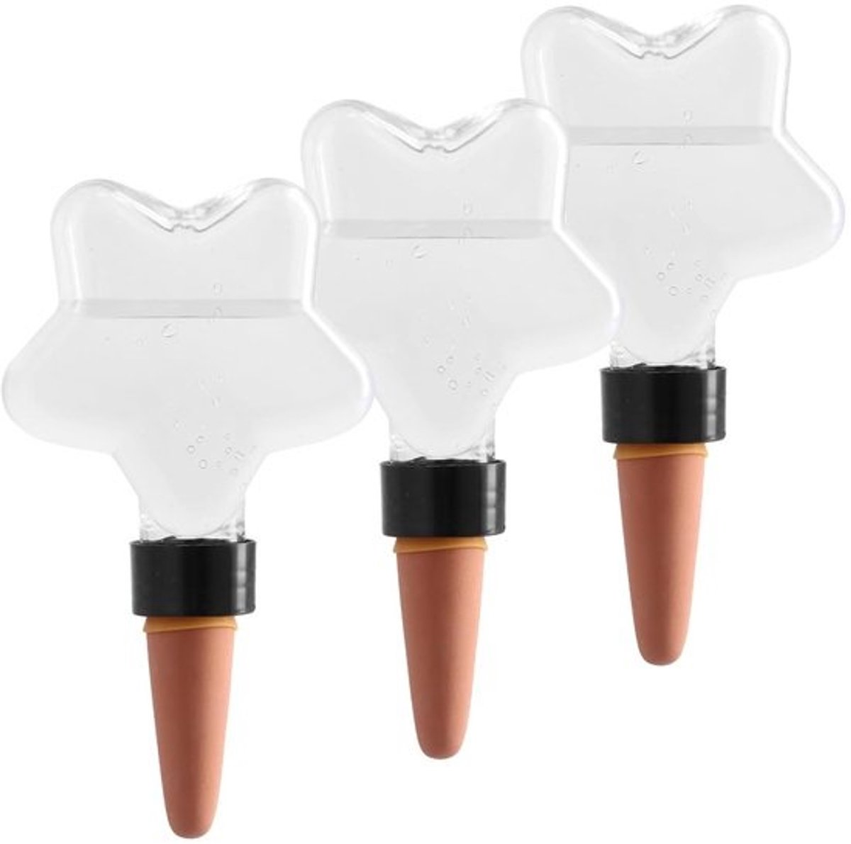 Irrigatieballen - 3 stuks - 200 ml - Terracotta en plastic - Zelfwaterend - Voor planten - ShopVlot