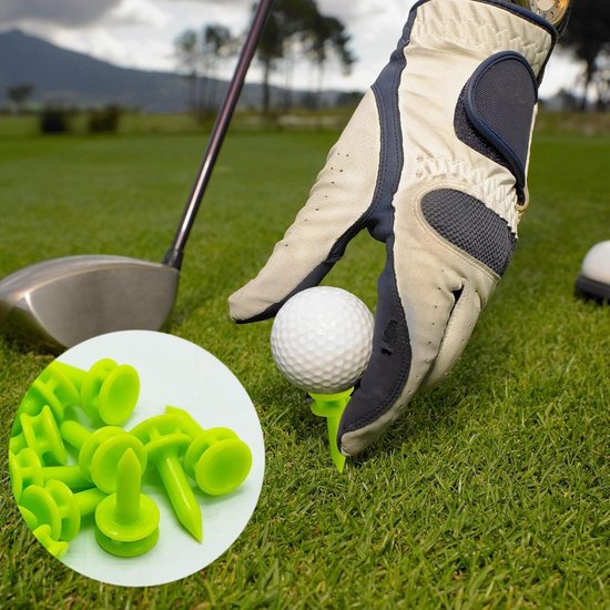 Plastic Golf Tees, Pack of 100, 25 mm, Small Green Golf Tees, Colour Golf Exercises for Golfers Golf, Plastic Castle - ShopVlot — afbeelding 2