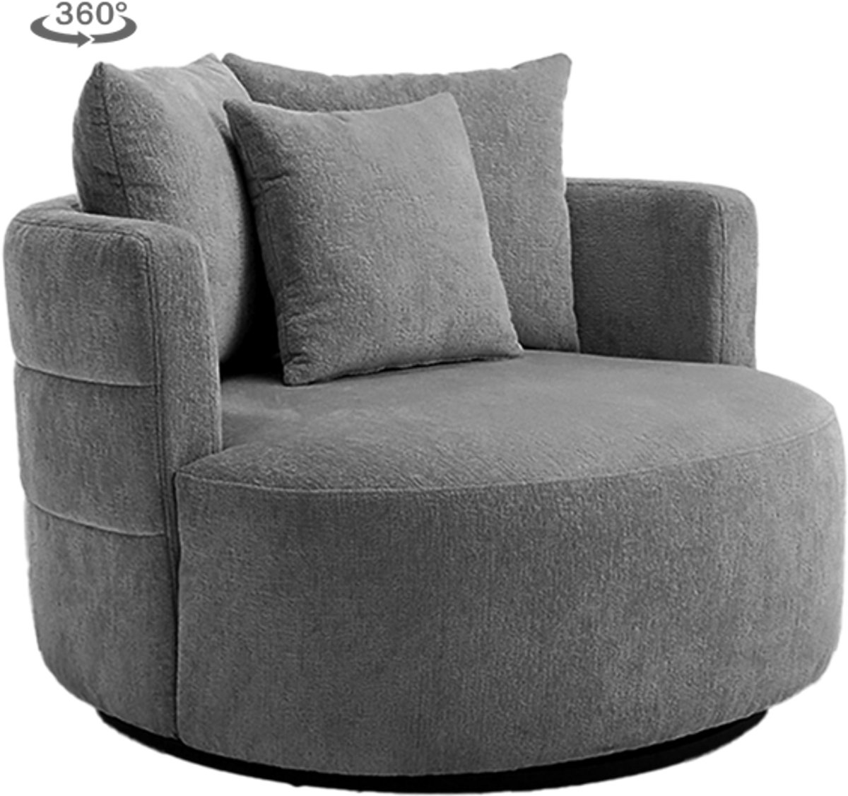 Tower Living Bolza coffeechair swivel 360? - Trenza 9 stone Grijs
