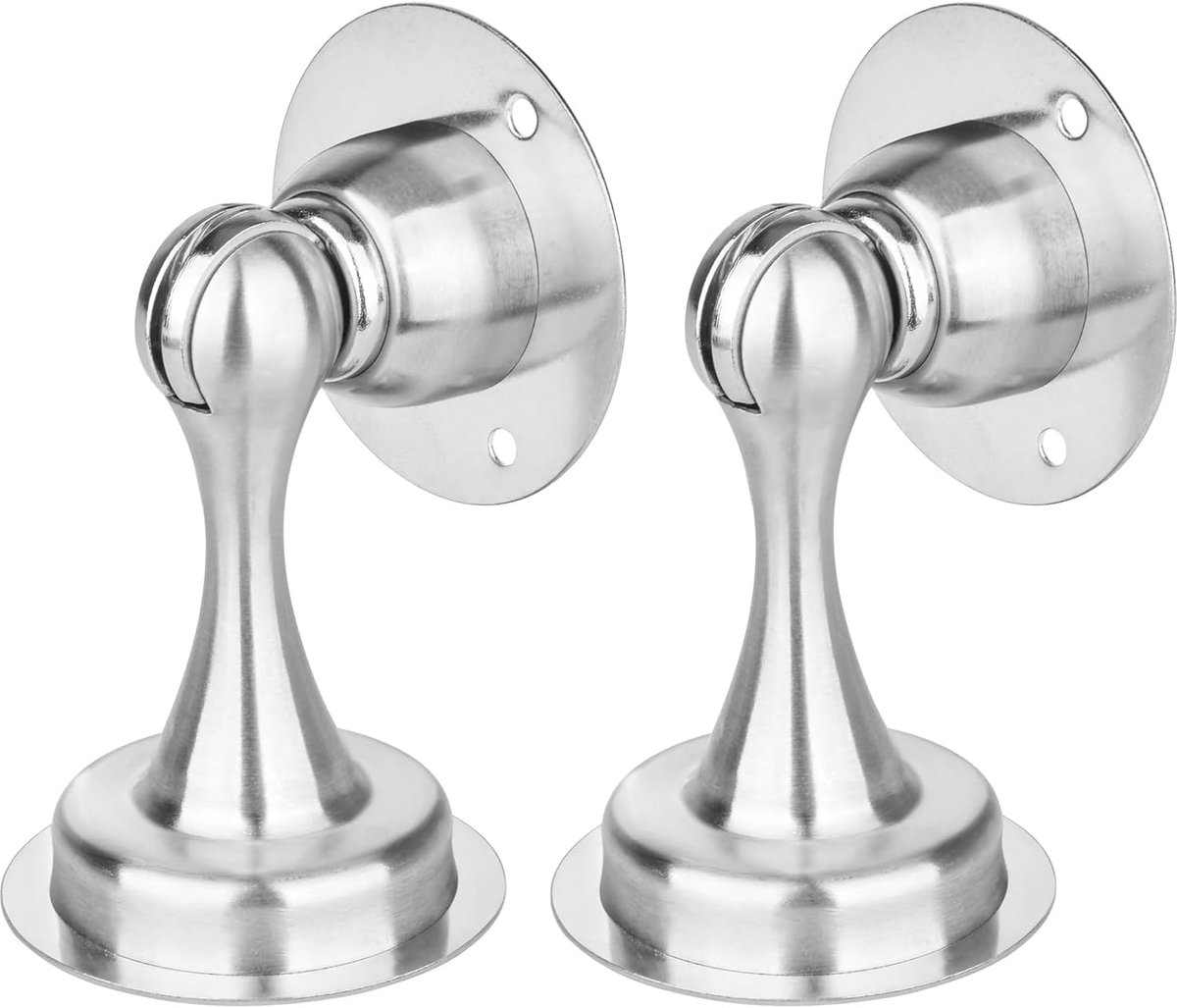 Door Stopper Magnetic Door Stops Set of 2 Stainless Steel Door Clips No Drilling Stronger Floor Door Stoppers Install - ShopVlot
