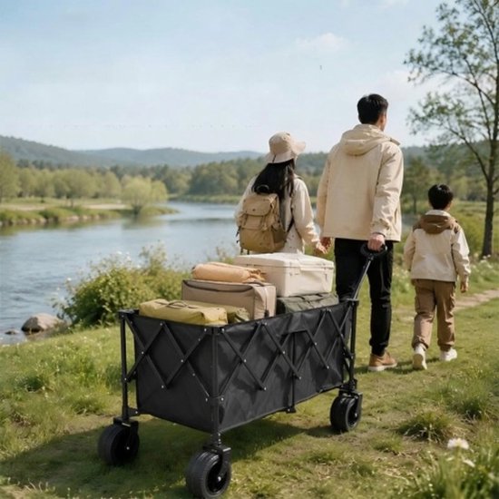 Rolipo Opvouwbare Bolderkar - Zwart - 127x67x106 cm - tot 150 kg -450L — afbeelding 4