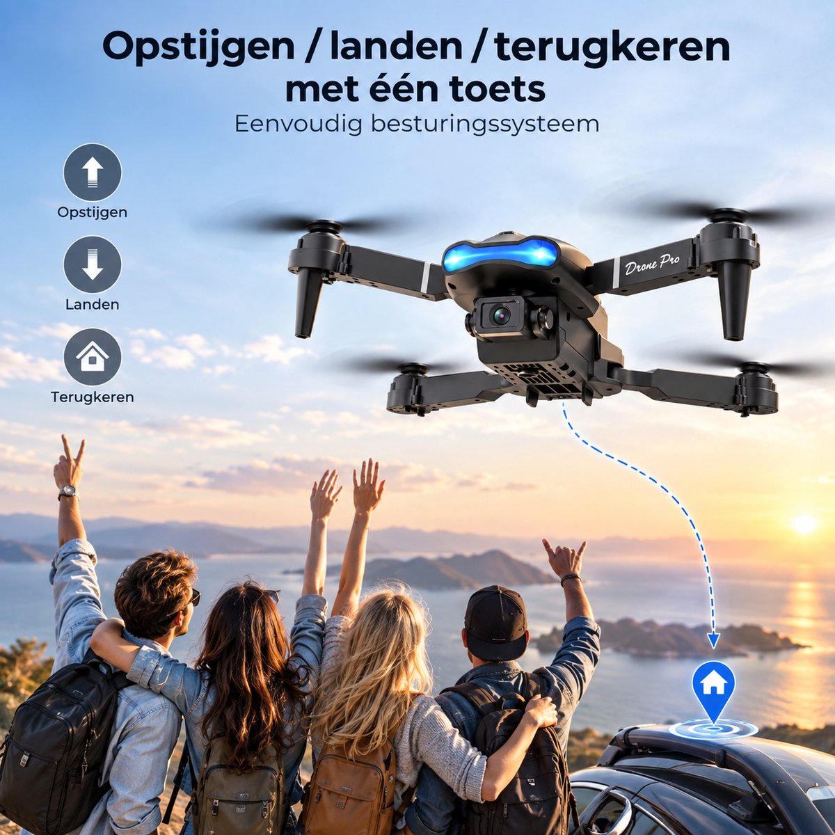 Drone met Camera 4K – Mini Drone met Camera – Opvouwbare Drone – Live View – Obstakelontwijking – Hover & Headless Mode – 360° Flips – Inclusief Opbergtas – CB-Goods thumbnail 6