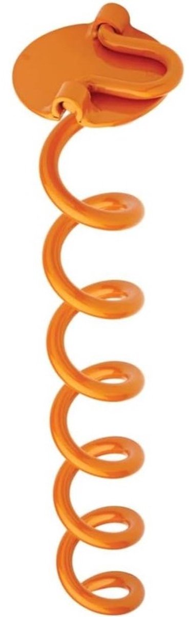 Spiraalvormig grondanker - Grondpin voor tentstokken - Voor stabilisatie buiten - Scherpe punt - 40 cm - Oranje