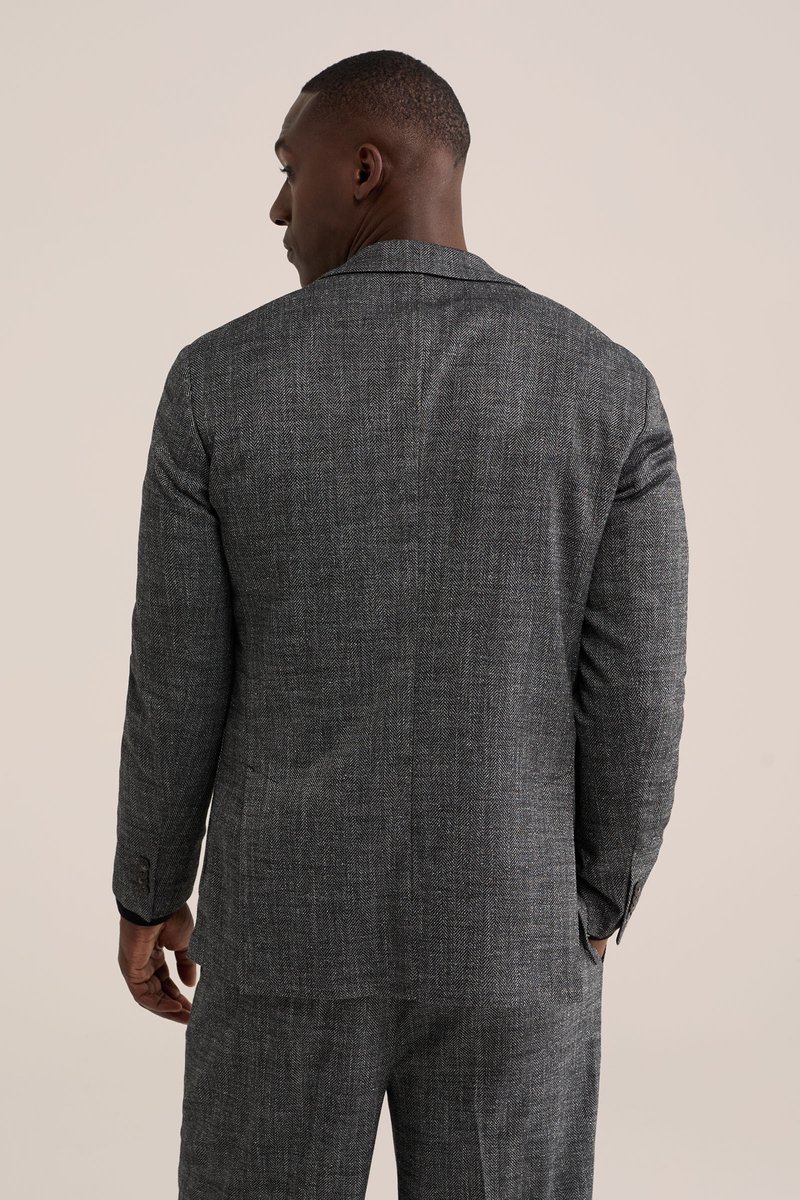WE Fashion Heren regular fit blazer met structuur