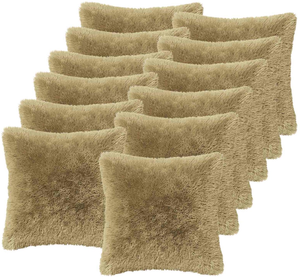 vidaXL Dekenkussen - 12 - st - HEERLEN - Lichtgrijs - 45 - x - 45 - cm - PV - Fleece