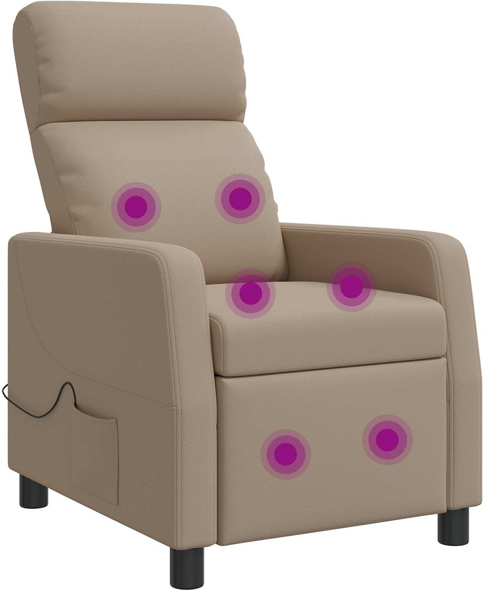 vidaXL Massage - Relaxstoel - Cappuccino - Kunstleer
