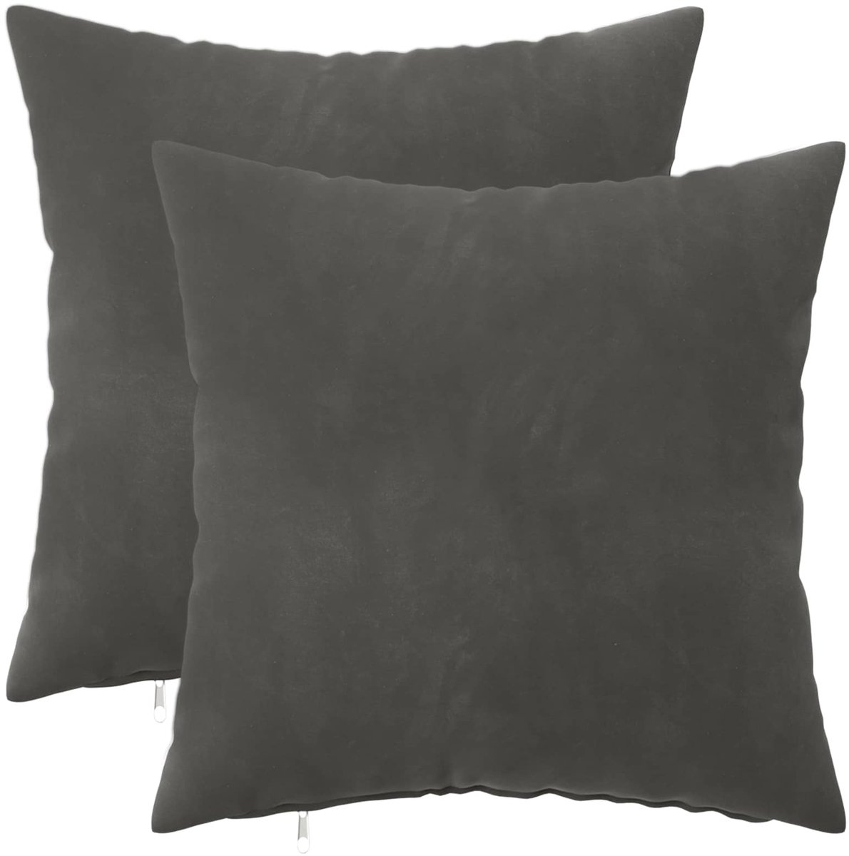 vidaXL Dekenkussen - 2 - st - HEERLEN - Donkergrijs - 45 - x - 45 - cm - fluweel