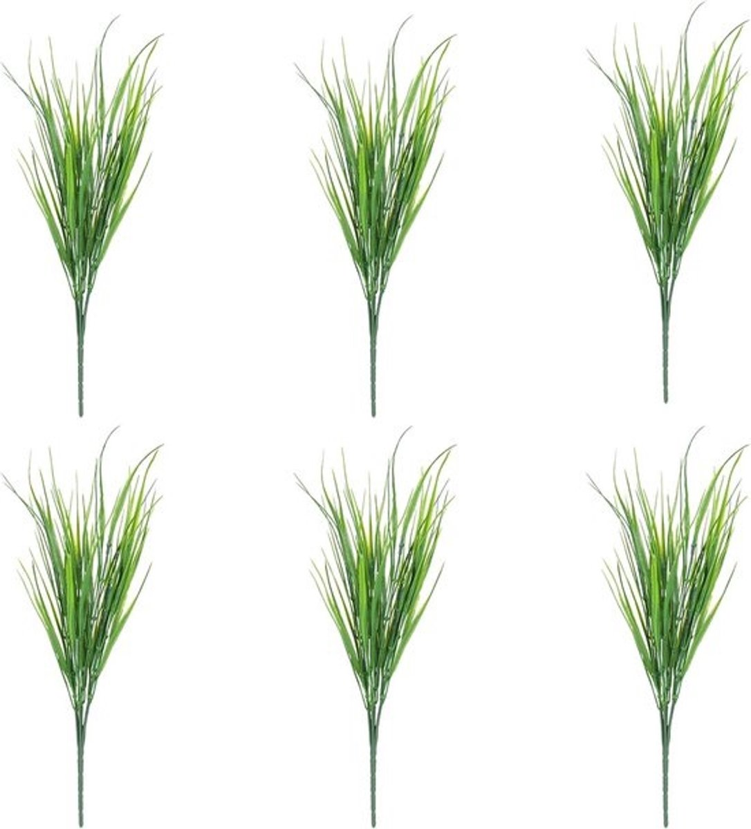 Decoratieve kunstplanten en kunstgras - Realistisch groen - voor binnen en buiten - 6 stuks