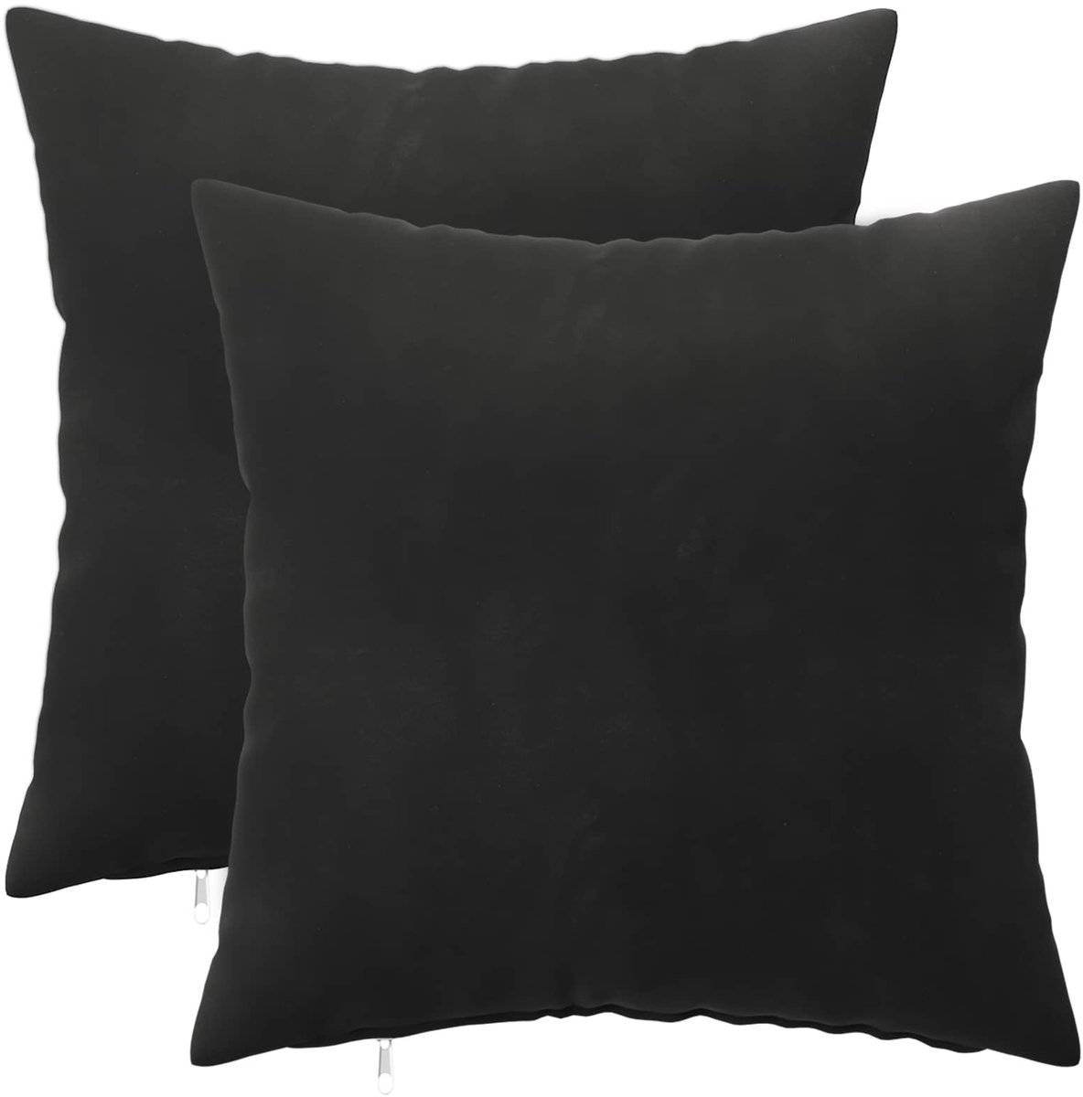 vidaXL Dekenkussen - 2 - st - HEERLEN - Zwart - 35 - x - 35 - cm - fluweel