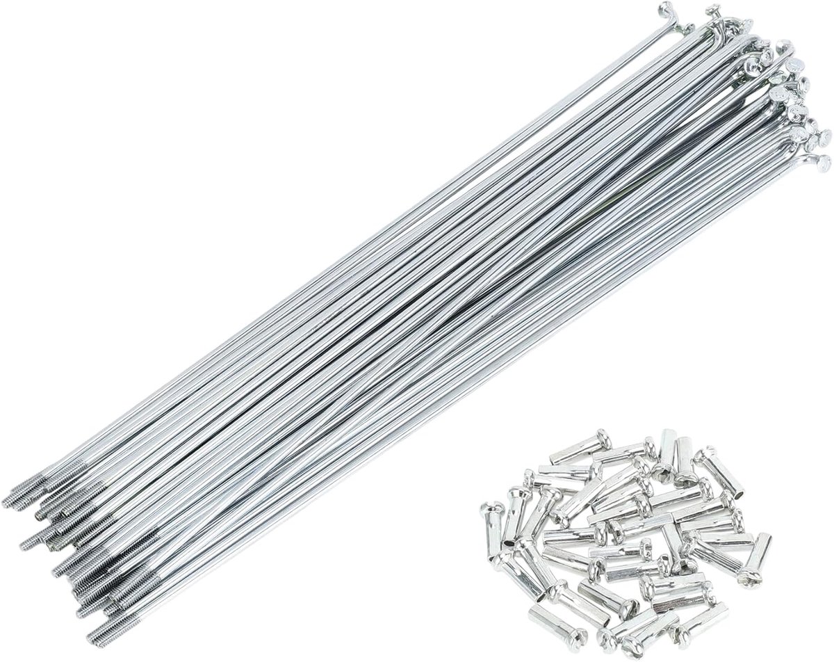 Fiets Spaken Fiets Wiel Spaken Zilver Tone 1 Set 14G 221mm Lengte Koolstofstaal Gegalvaniseerd - ShopVlot