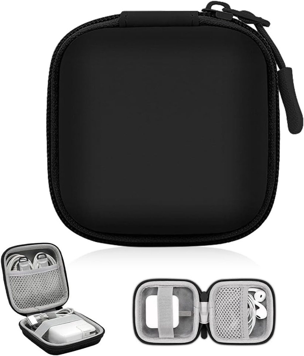Waterdichte Mini Kabel Organizer voor Elektronica, Reisaccessoires, USB Oplader en SD Kaart, Zwart